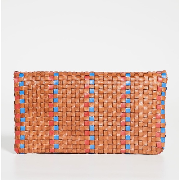 Clare V. NWT hand woven leather foldover clutch with tabs.No longer available - Picture 3 of 9